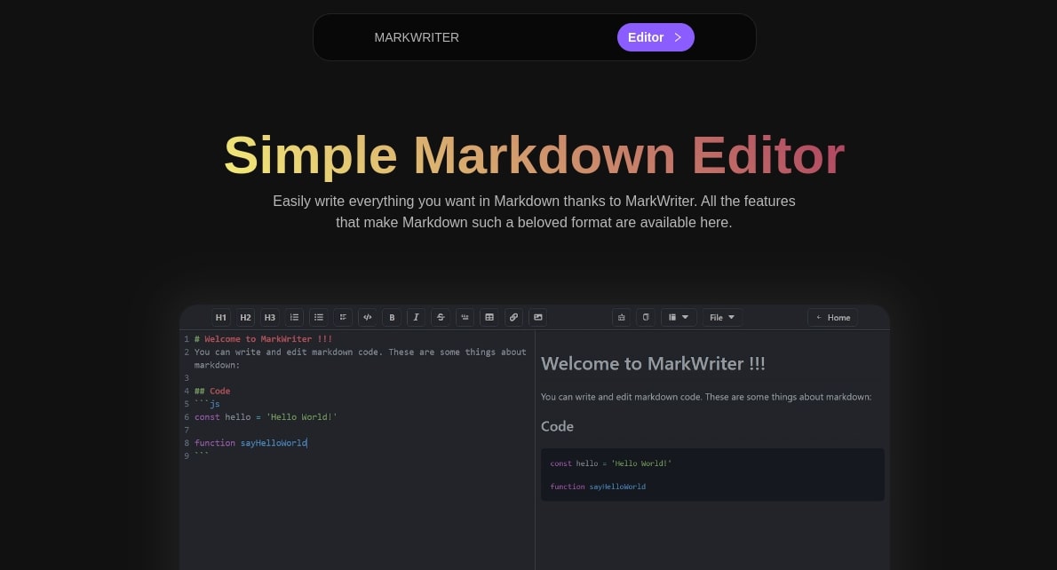 Simple Markdown Editor